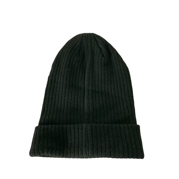 ADIDAS LADIES SOLID BLACK RIBBED PATTERN BEANIE NWOT OS - Picture 2 of 8
